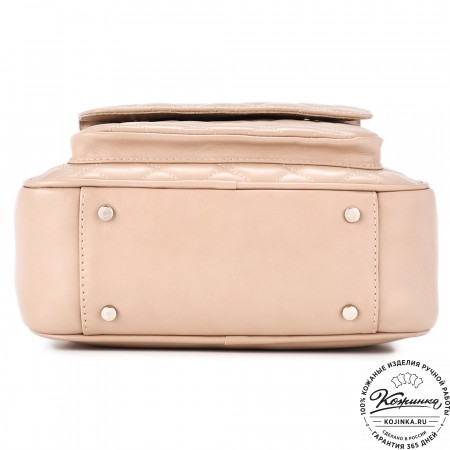 Женский кожаный рюкзак "Гермиона" (бежевая гладкая кожа)